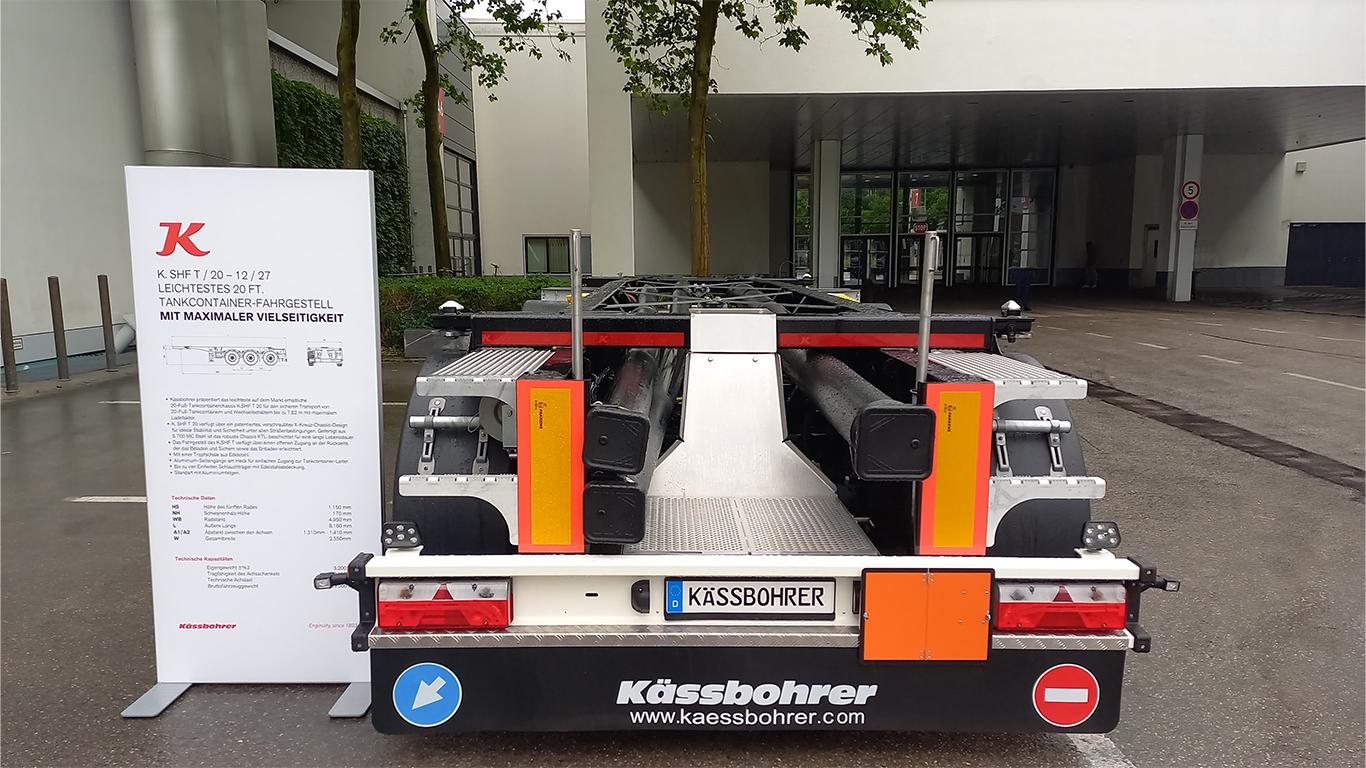 transport logistic 2025 Europe’s Lightest Tank Container Chassis by Kässbohrer
